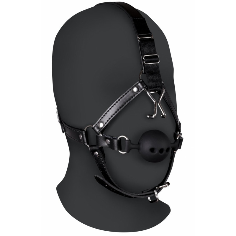 Ouch! Xtreme Bâillon Boule avec Crochet nasal Gag Noise Noir